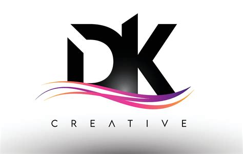 dk logo letter design icon dk letters  colorful creative swoosh