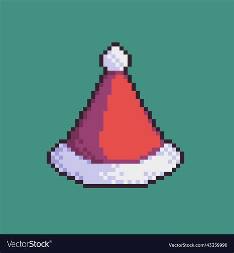 Pixel Art Christmas Hat Royalty Free Vector Image