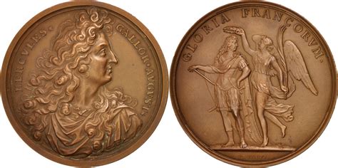 Frankreich Medaille Medal Louis XIV History VZ Bronze MA Shops