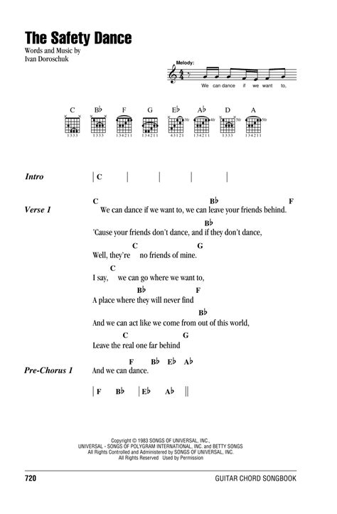 The Safety Dance by Men Without Hats - Guitar Chords/Lyrics - Guitar Instructor