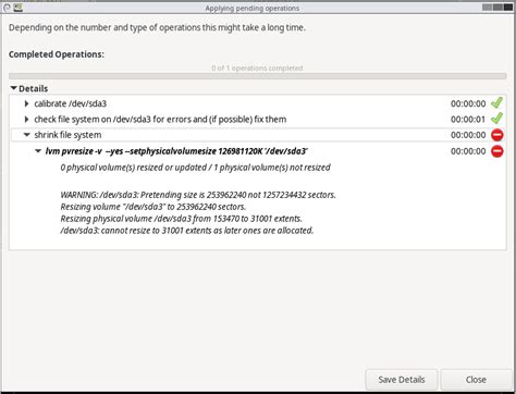 Gparted Shrinking Logical Volume On Partition To Copy VirtualBox VM