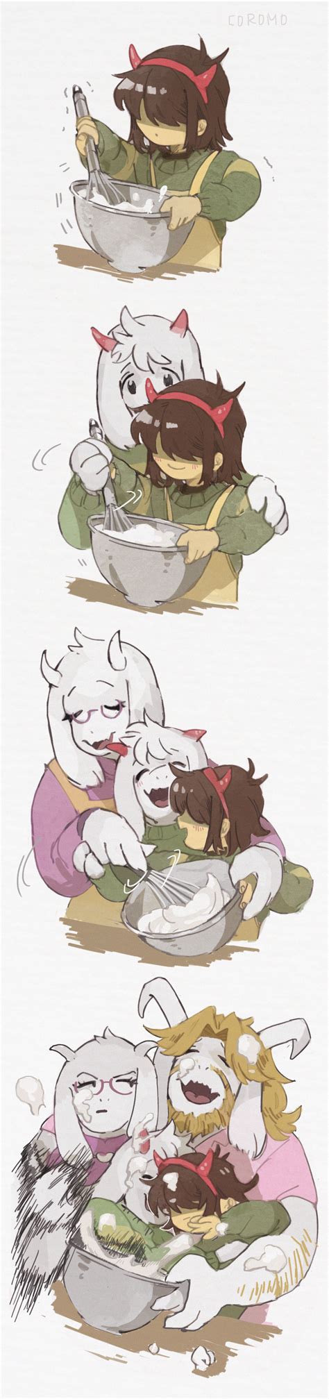 Kris Toriel Ralsei And Asgore Dreemurr Deltarune Drawn By