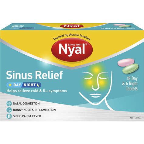 Nyal Sinus Relief Day And Night Tablets 24 Pack Woolworths