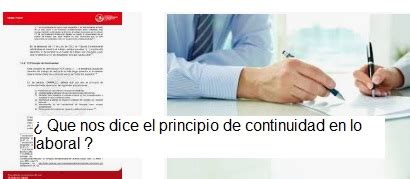 El Principio De Continuidad En Lo Laboral