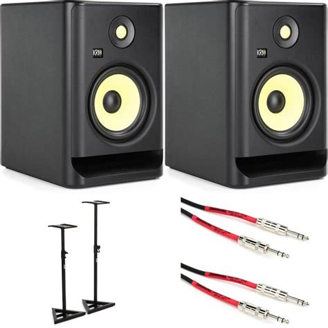 Krk Rokit G Inch Powered Studio Monitor Bundle With Stands