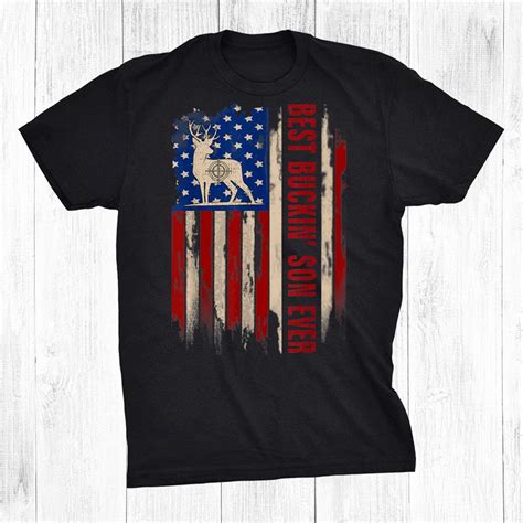 Best Buckin Son Ever American Usa Flag Deer Hunting Shirt Teeuni