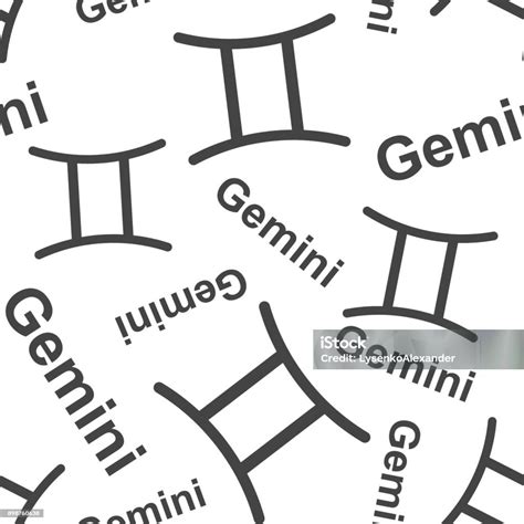 İkizler Burç Sorunsuz Arka Plan Desen İş Düz Vektör Çizim Gemini