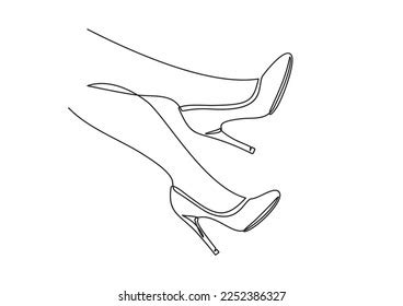 Continuous One Line Drawing Women Legs Stock Vector Royalty Free