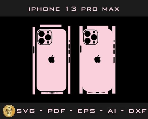 Apple iPhone 13 Pro Max Skin Template Cutting Template Aİ Pdf svg dxf