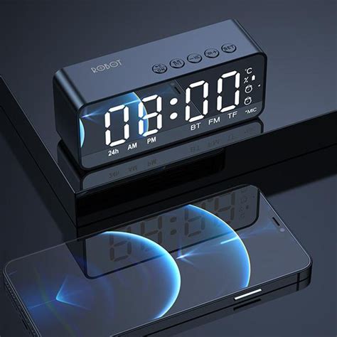 Jual Robot Rb Led Alarm Clock Bluetooth Speaker Fm Radio Jam Digital