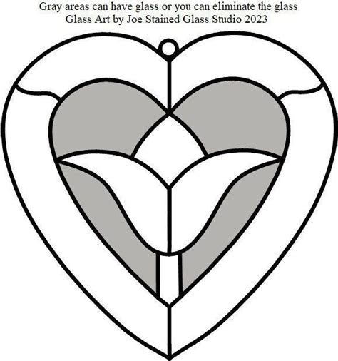 Heart And Flower Stained Glass Pattern Ornament Hanging Gift