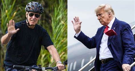 As Trump went to court, Biden went for a bike ride