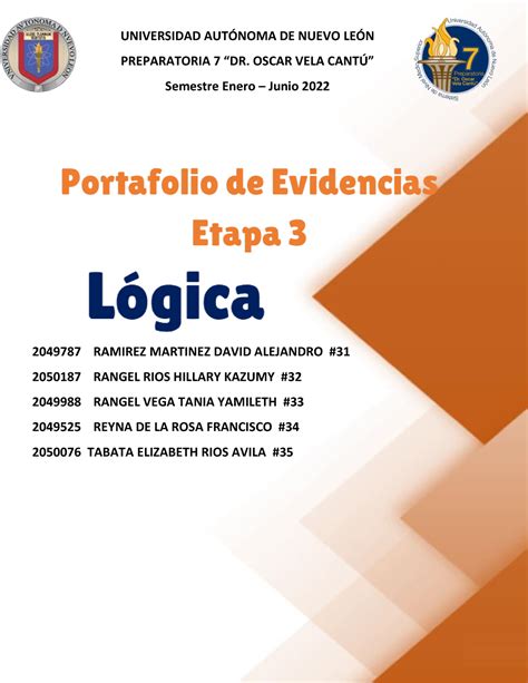 Equipo 7 EA Etapa 3 Logica ACADEMIA DE LÓGICA SEMESTRE ENERO JUNIO