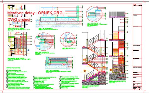 Merdiven Detay Dwg Projesi Autocad Projeler