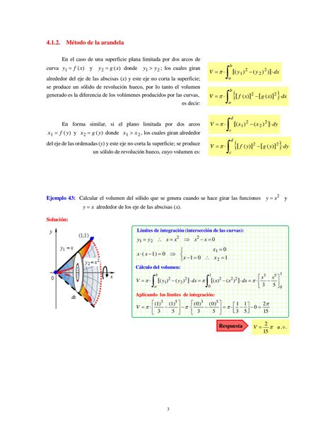 Solution Integrales C Lculo De Volumen Ejercicios Resueltos Y