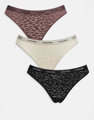 Pack De 3 Braguitas De Bikini Beis Con Logo En La Cinturilla Modern Lace De Calvin Klein ASOS