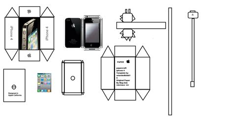 Papercraft Iphone 4 By Paperkraft Paper Craft Templates Pinterest Papercraft Template And