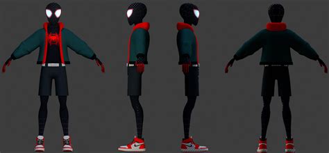 Artstation Miles Morales 3d Model Spider Man Into The Spider Verse