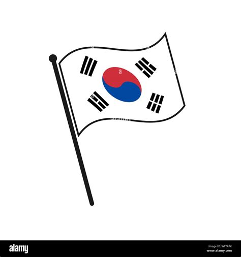 Simple flag South Korea icon isolated on white background Stock Vector ...