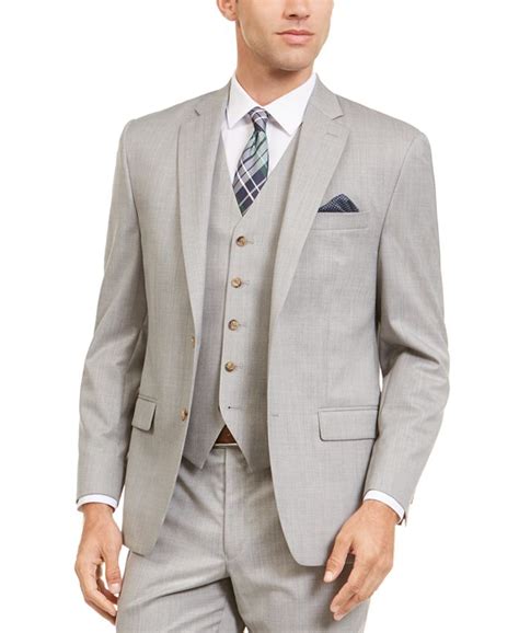 Lauren Ralph Lauren Mens Classic Fit Ultraflex Stretch Gray Sharkskin