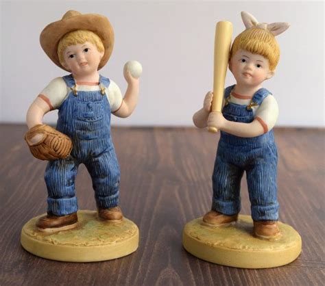 Home Interiors Denim Days 1522 Let S Play Ball Denim Etsy Figurin