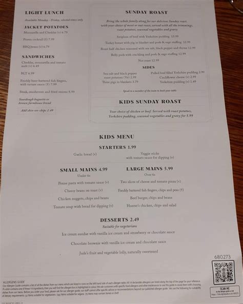 Menu At The Royal Oak Pub And Bar Higher Kinnerton