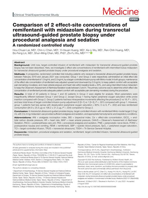 PDF Comparison Of 2 Effect Site Concentrations Of Remifentanil With