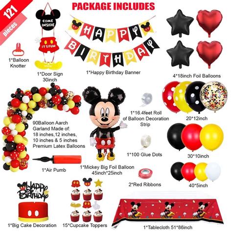 Mickey Mouse Birthday Decorations Balloon Arch Garland Kit Etsy