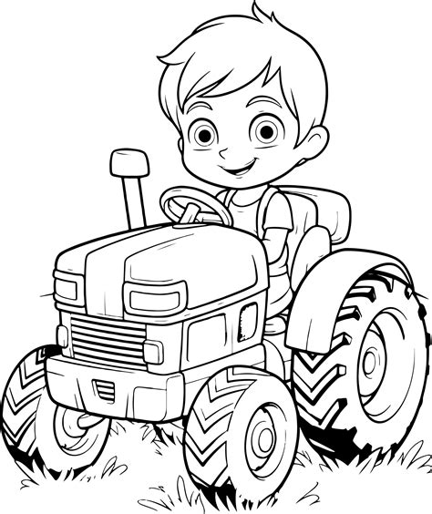 Tractor Coloring Book For Kids 50 Big And Unique Images For Boys And