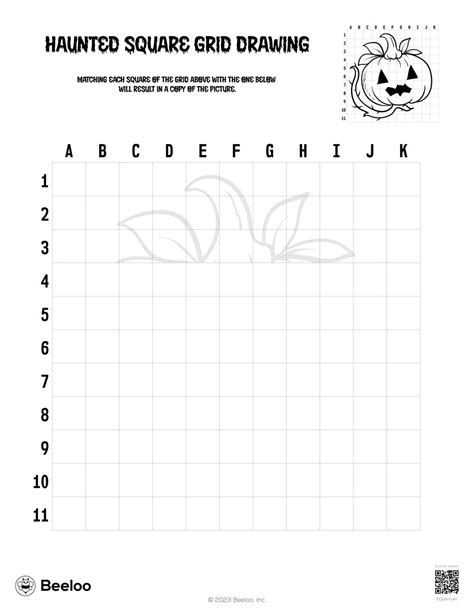 Haunted Square Grid Drawing Beeloo Printable Crafts And Activities