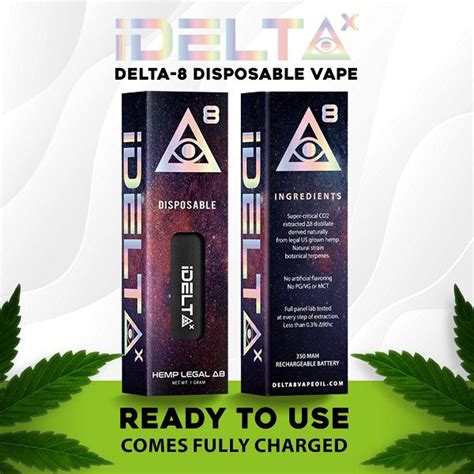 IDELTAX Disposable Delta 8 Vape Pen Full Gram Pure CBD Now