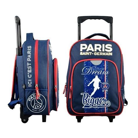 Sac à dos à roulettes PSG 1 compartiment noir Cdiscount Bagagerie