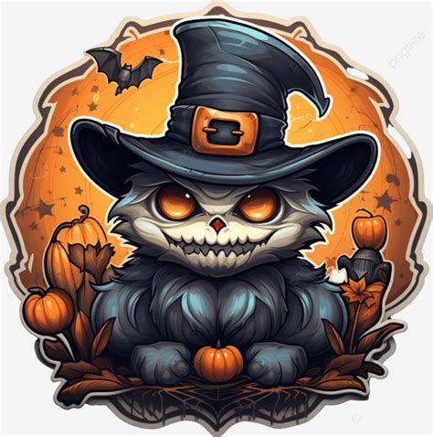 Scary Cat Halloween Stickers Halloween Paint Scary Halloween Png