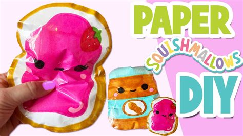 Easy DIY *SQUISHMALLOWS* PAPER SQUISHIES | PEANUT BUTTER & JELLY - YouTube