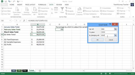 Goal Seek In Excel Tutorial Teachucomp Inc