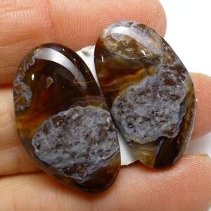 Fire Agate Cabochons Natural Pair Mexican Designer Free Form - Etsy