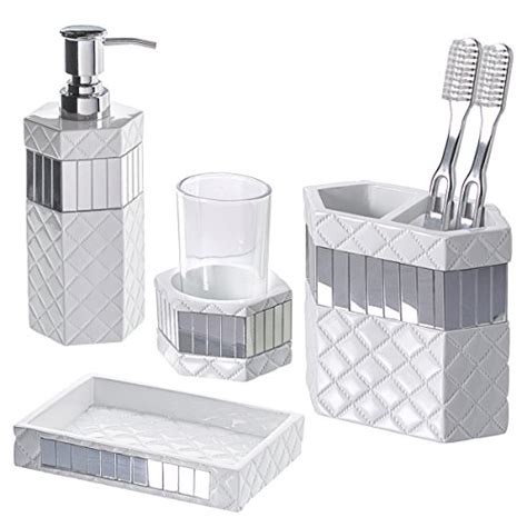 Nu Steel Bali Bathroom Accessories Set 4 Piece Luxury Ensemble