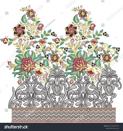 Beautiful Embroidery Lace Border Design Seamless Stock Illustration ...