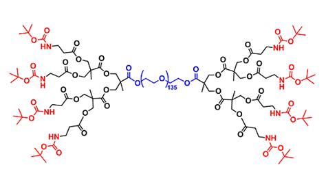 bis MPA Dendronised PEG 6k NHBOC Functional G2 聚乙二醇6k核的二羟甲基丙酸叔丁氧羰基修饰的