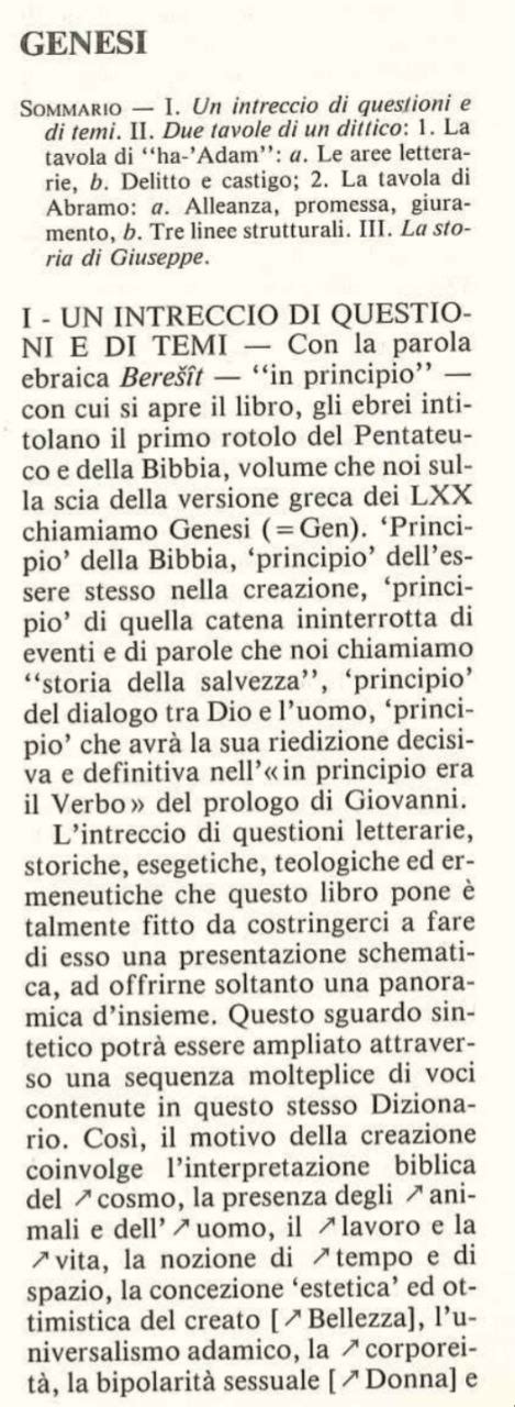 Genesi Introduzione Dal Nuovo Dizionario Di Teologia Biblica Telegraph