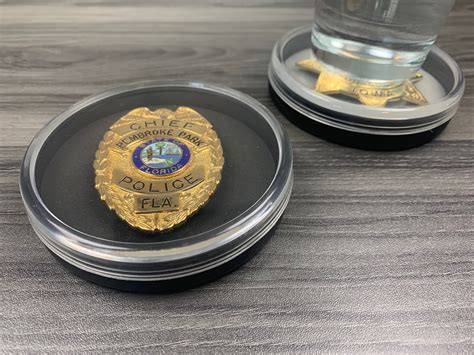 Kudos Police Badge Display Case Coaster Display Your Badge In Coaster