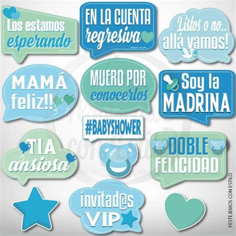 Photo Props Imprimible Baby Shower Mellizos Var N Festejemos Con Estilo