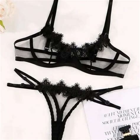 Ellolace Sensual Lingerie Woman Transparent Lace Exotic Costumes Hazel