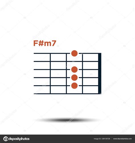 F#m7, Basic Guitar Chord Chart Icon Vector Template Stock Vector Image ...