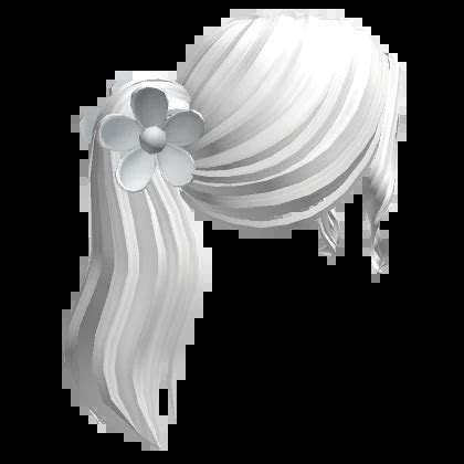 Clipped Ponytail W Flower Clip In White Roblox Item Rolimon S