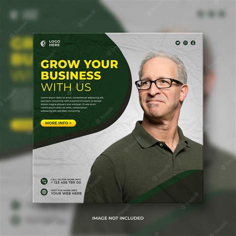 Premium PSD | Grow your business social media promotional banner design