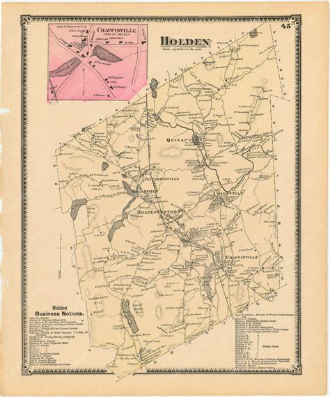 Holden Massachusetts 1870 Wardmaps Llc