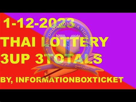 Thai Lottery Up Totals By Informationboxticket