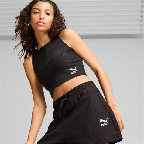 Classics Womens Ribbed Crop Top Puma