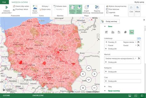 Mapa Powiaty Dla Mapy Excel 3D SkuteczneRaporty Pl